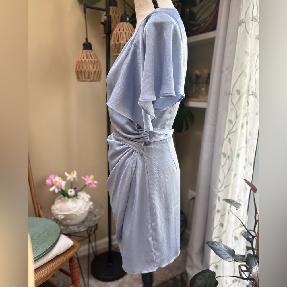 Dress Forum Cool Pale Blue Wrap-Style Dress - Picture 5 of 9